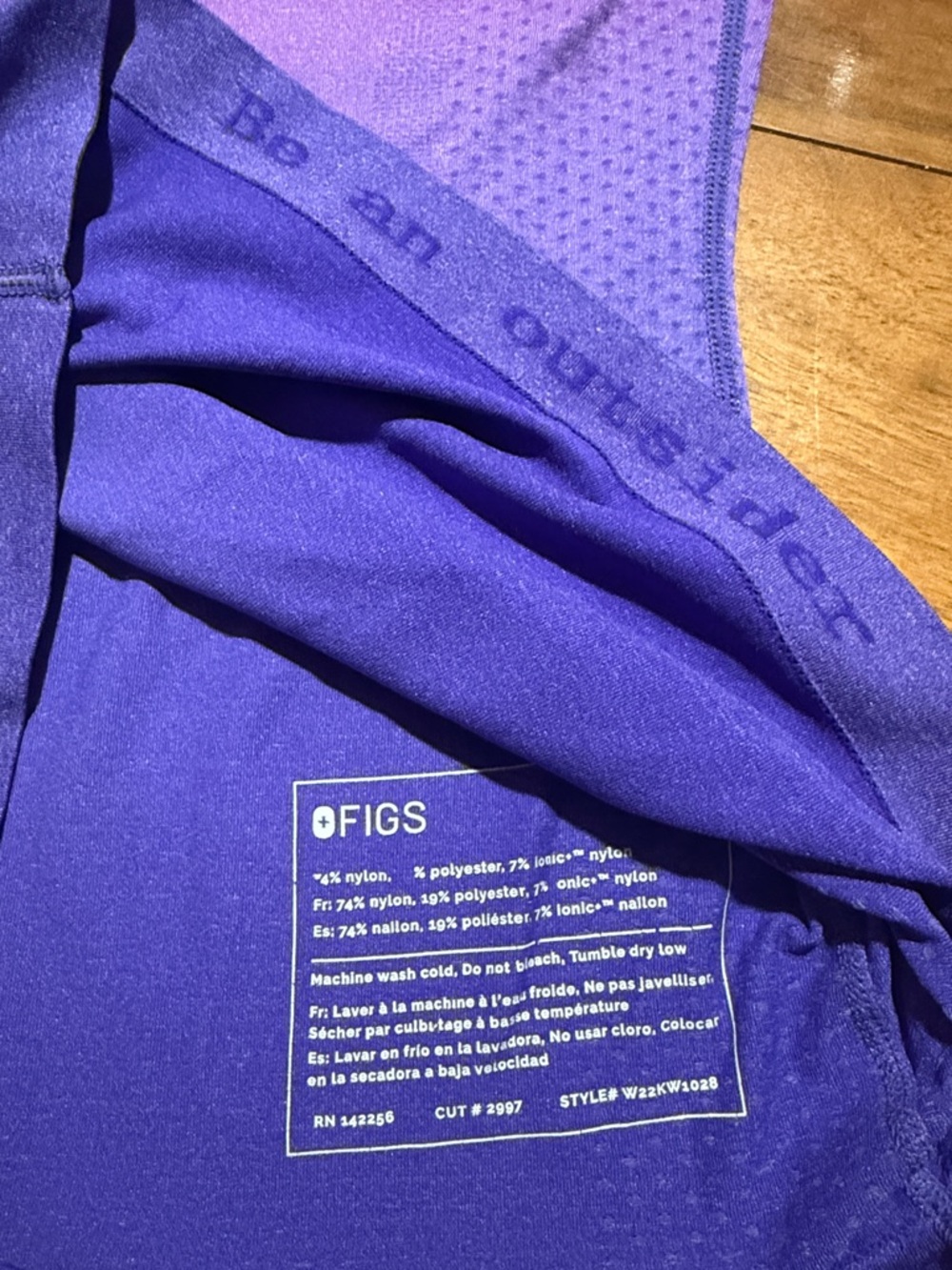 Figs Seamless Long Sleeve Top in Vibrant Purple - Picture 6 of 6